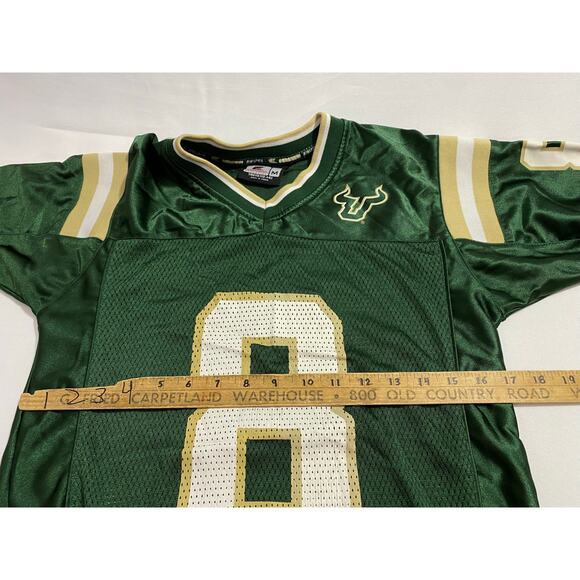 USF Bulls Football Jersey – #8 – Green & Gold – Colosseum Athletics Youth Medium - Picture 8 of 9